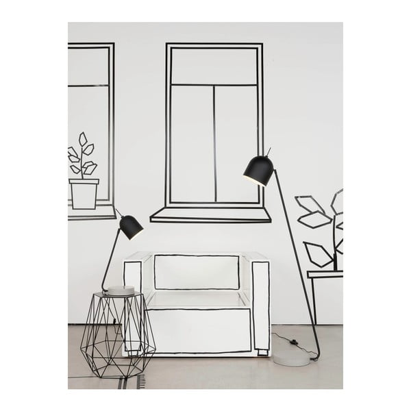 Črna/siva stoječa svetilka s kovinskim senčnikom (višina 147 cm) Madrid – it's about RoMi-image-3