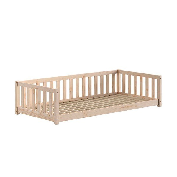 Otroška postelja iz masivnega bora z letvenim dnom 90x200 cm v naravni barvi Dallas – Vipack-image-2