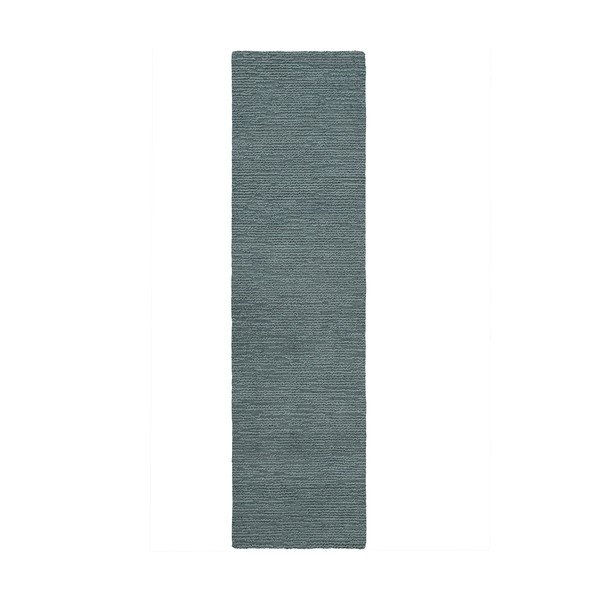 Prašno moder ročno tkan volnen tekač 80x230 cm Harris Boucle – Flair Rugs