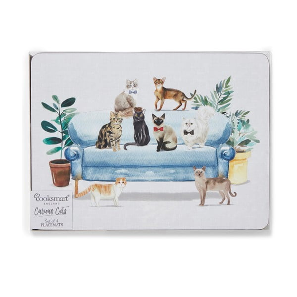 Pogrinjek iz plute 4 kos 21,5x29 cm Curious Cats - Cooksmart ®-image-3