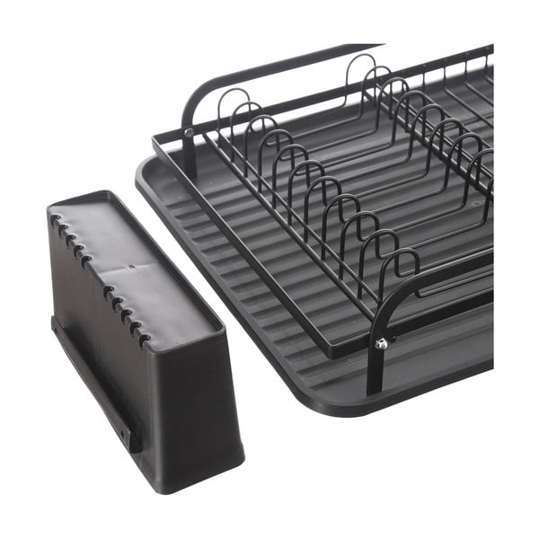 Črn kovinski dvonadstropni odcejalnik posode 42,5x32 cm Radka – Orion-image-2