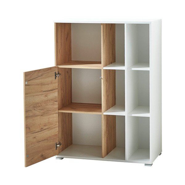 Bela knjižna omara v hrastovem dekorju 85x120 cm Lioni - Germania-image-3