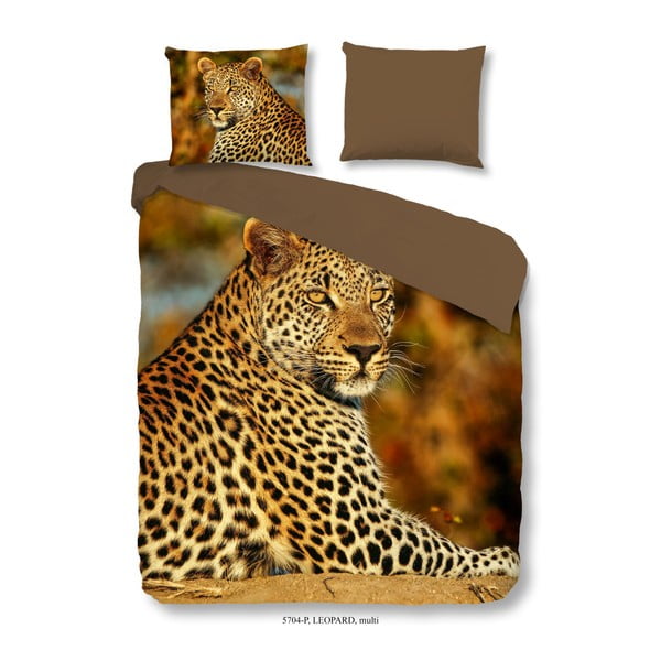 Bombažno posteljno perilo za zakonsko posteljo Dobro jutro Leopard, 200 x 200 cm