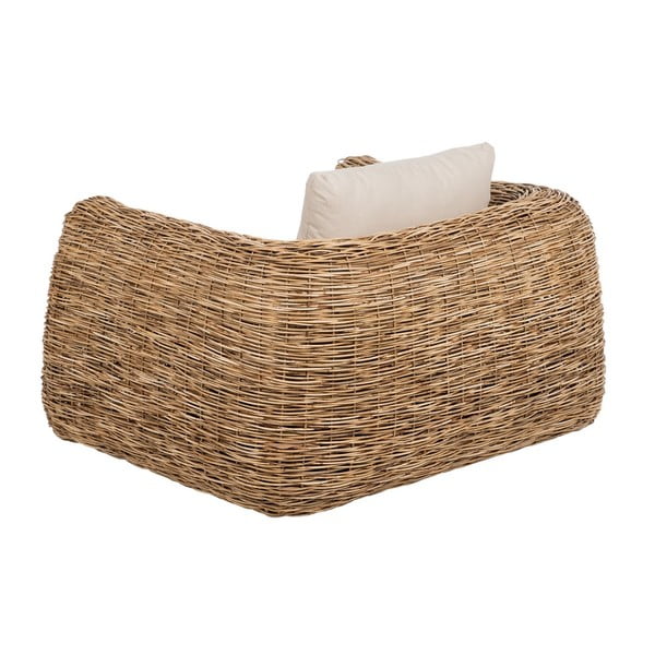 Pleten fotelj v beli in naravni barvi – Ixia-image-3