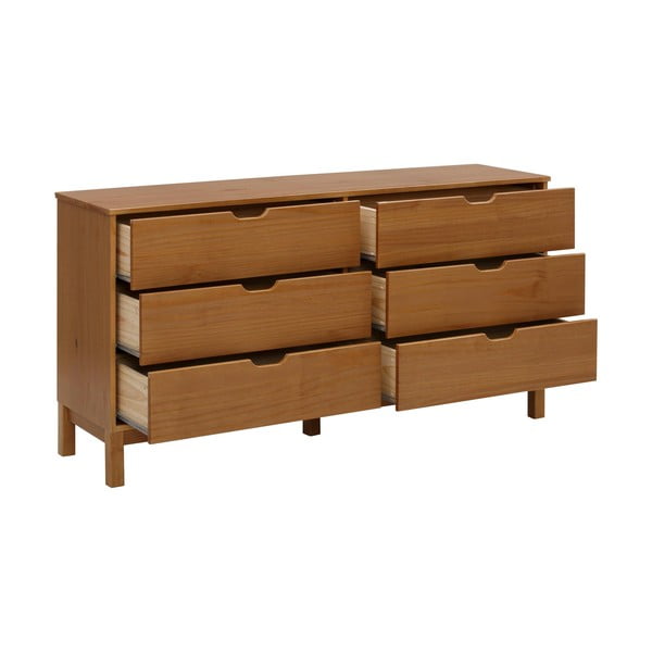 Nizka komoda iz masivnega bora v naravni barvi 150x75 cm Post – Støraa-image-2