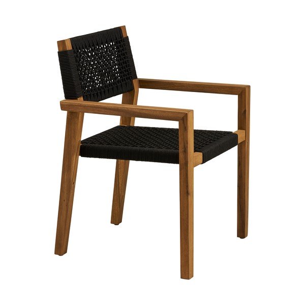 Črn vrtni stol iz masivnega lesa Anzio – House Nordic-image-3