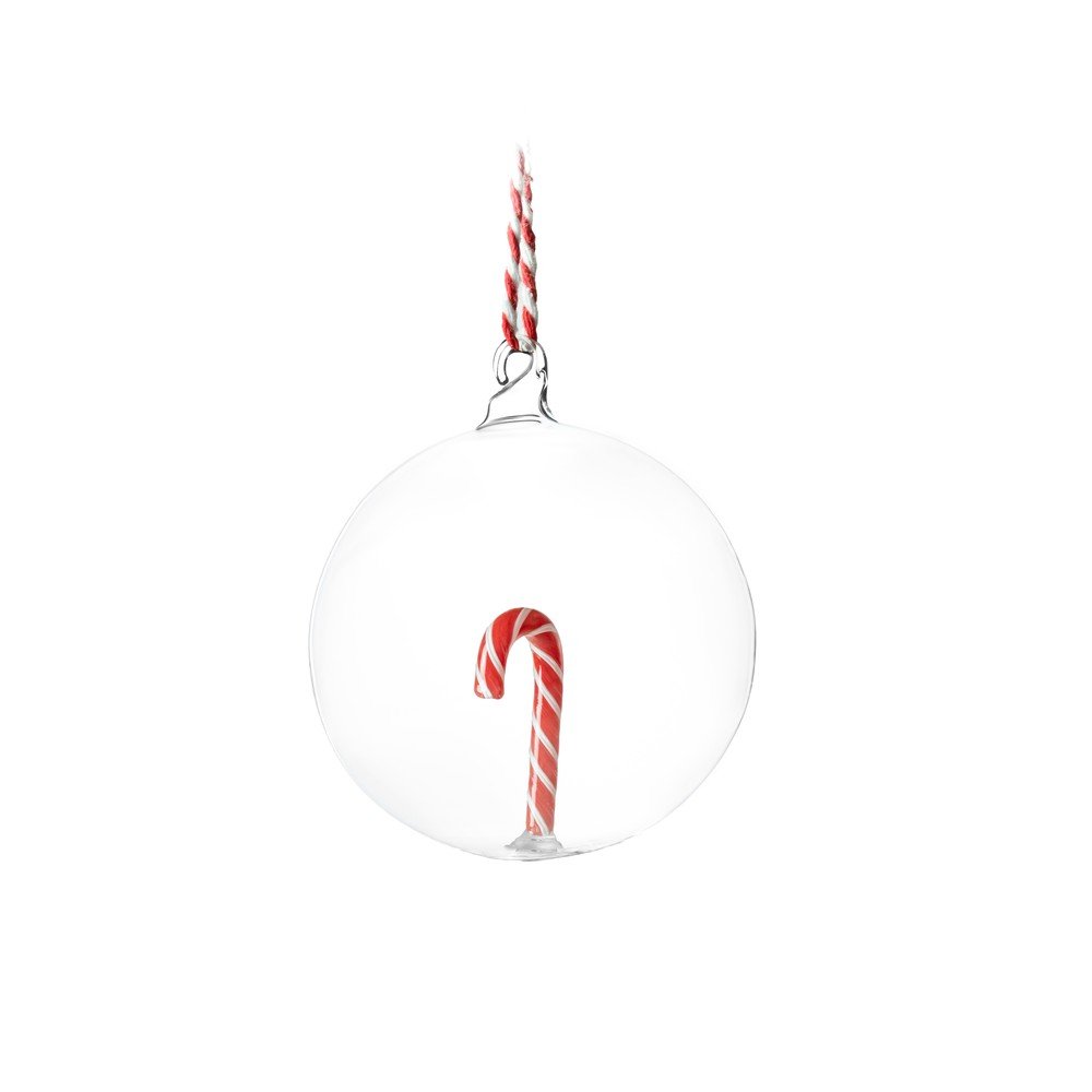 Steklen okrasek za jelko 8 cm Candy Cane