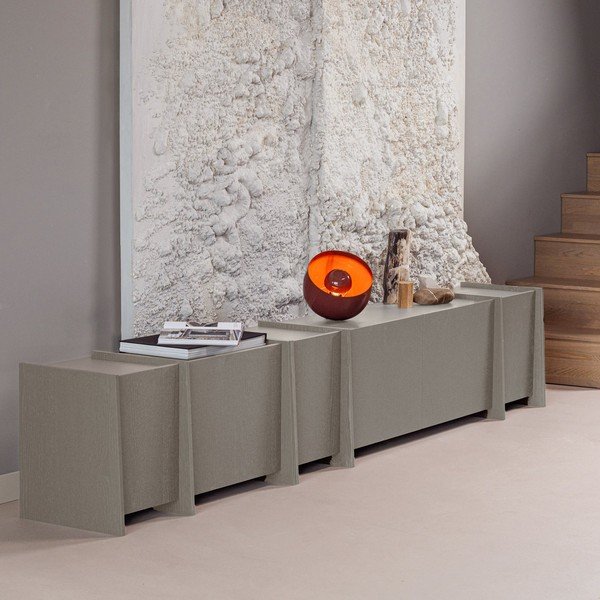 Siva TV omarica v jesenovem dekorju 102x53x44 cm Brock – WOOOD-image-1