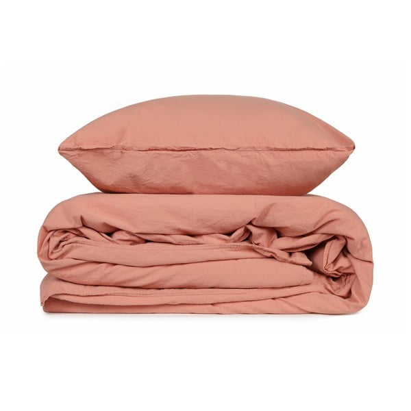 Rožnata bombažna posteljnina za zakonsko posteljo 200x200 cm Stonewashed - Mijolnir