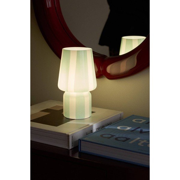 Bela/modra steklena namizna svetilka (višina 21,5 cm) Carlo – Ellos Home-image-1