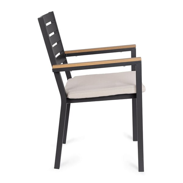 Antracitno sivi kovinski vrtni stoli v kompletu 4 ks Henna   – Bizzotto-image-3