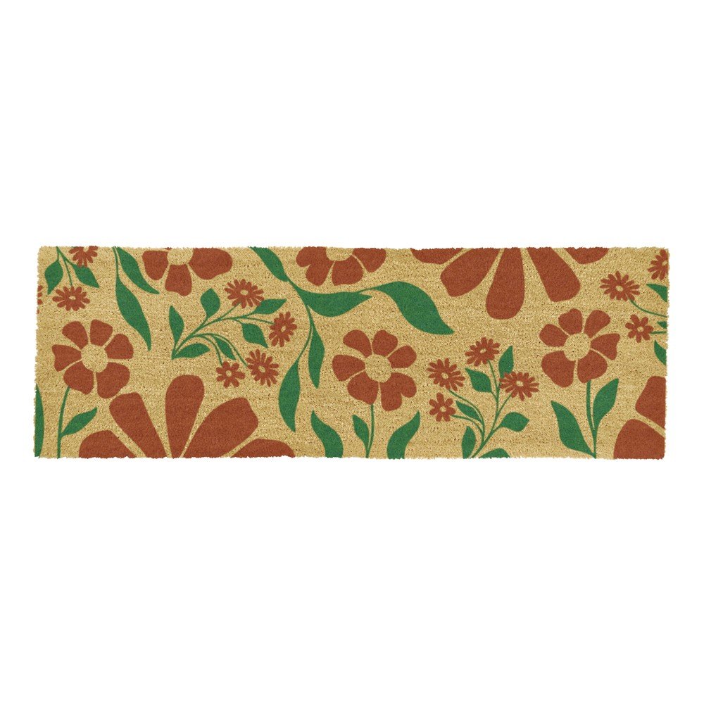Predpražnik iz kokosovih vlaken 40x120 cm Red & Green Floral