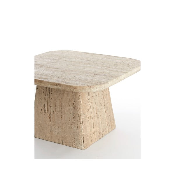 Bež mizica s kamnito mizno ploščo 60x60 cm Kepami – Light & Living-image-3