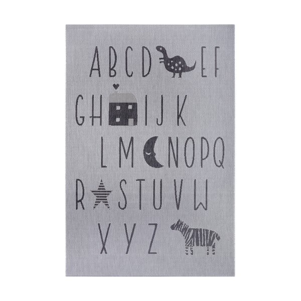 Siva otroška preproga Ragami Letters, 120 x 170 cm