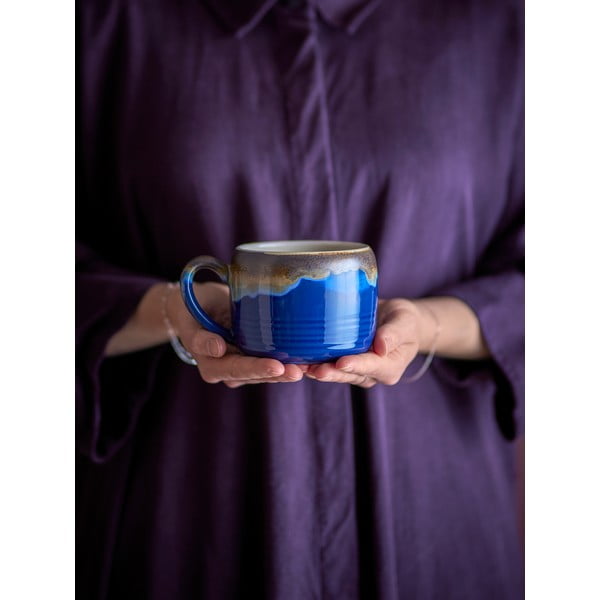 Modro-rjave skodelice v kompletu 4 ks iz kamenine 400 ml Sheen – Bloomingville-image-2