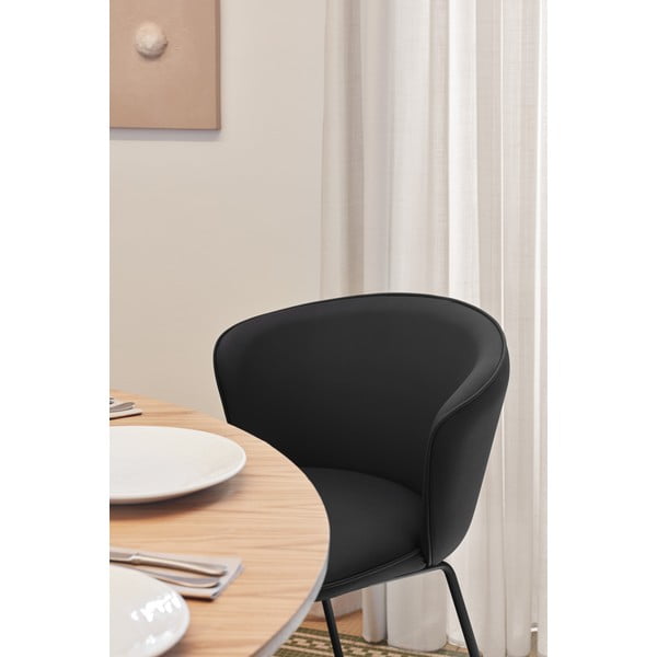 Črni oblazinjeni jedilni stoli v kompletu 2 ks Add – Teulat-image-1