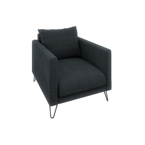 Temno siv fotelj iz šenilje Freya – Ropez