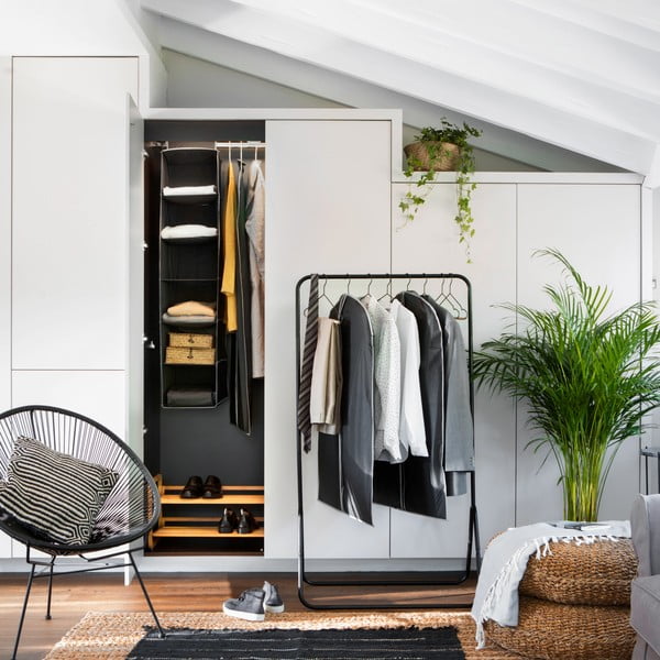 Črn viseči organizator s 6 predali Compactor Garment So-image-1