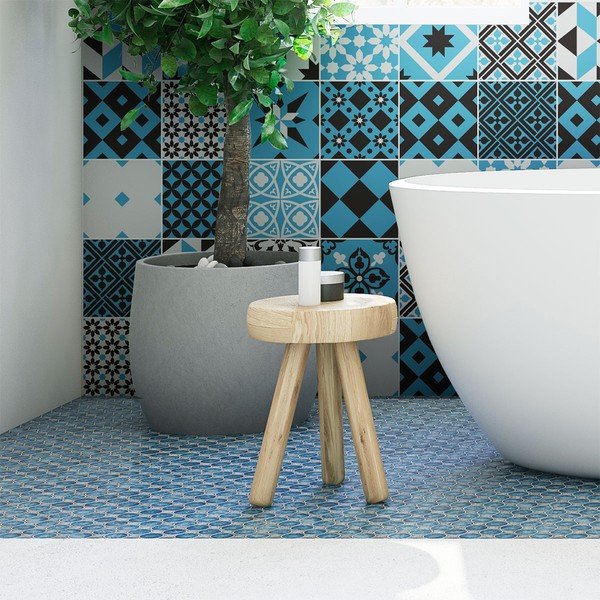 Komplet 30 stenskih nalepk Ambiance Azulejos Talia, 15 x 15 cm-image-4