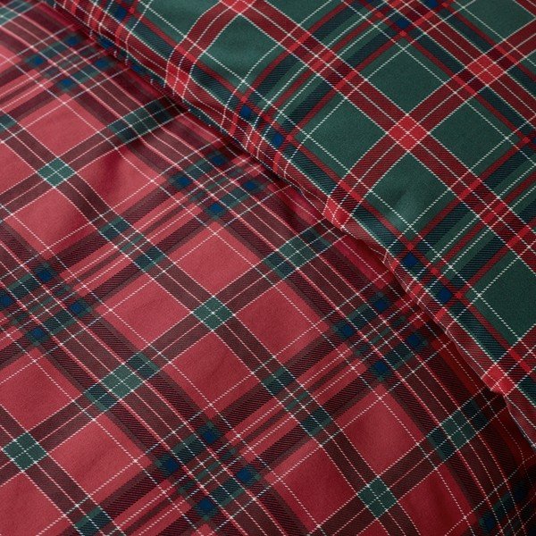 Rdeča/temno zelena enojna posteljnina 135x200 cm Tartan Check – Catherine Lansfield-image-2