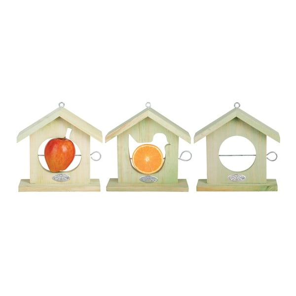 Komplet 3 ptičjih krmilnic za pritrditev jabolka Esschert Design, višina 20,2 cm