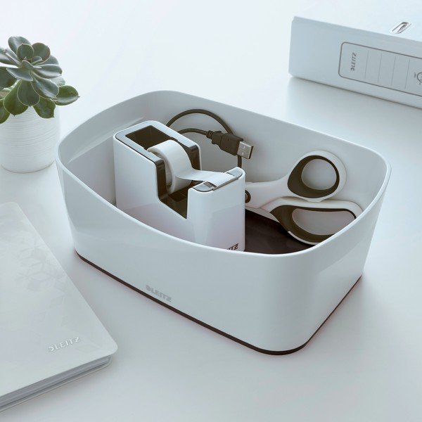 Belo-črna namizna škatla Leitz MyBox, dolžina 24,5 cm-image-1