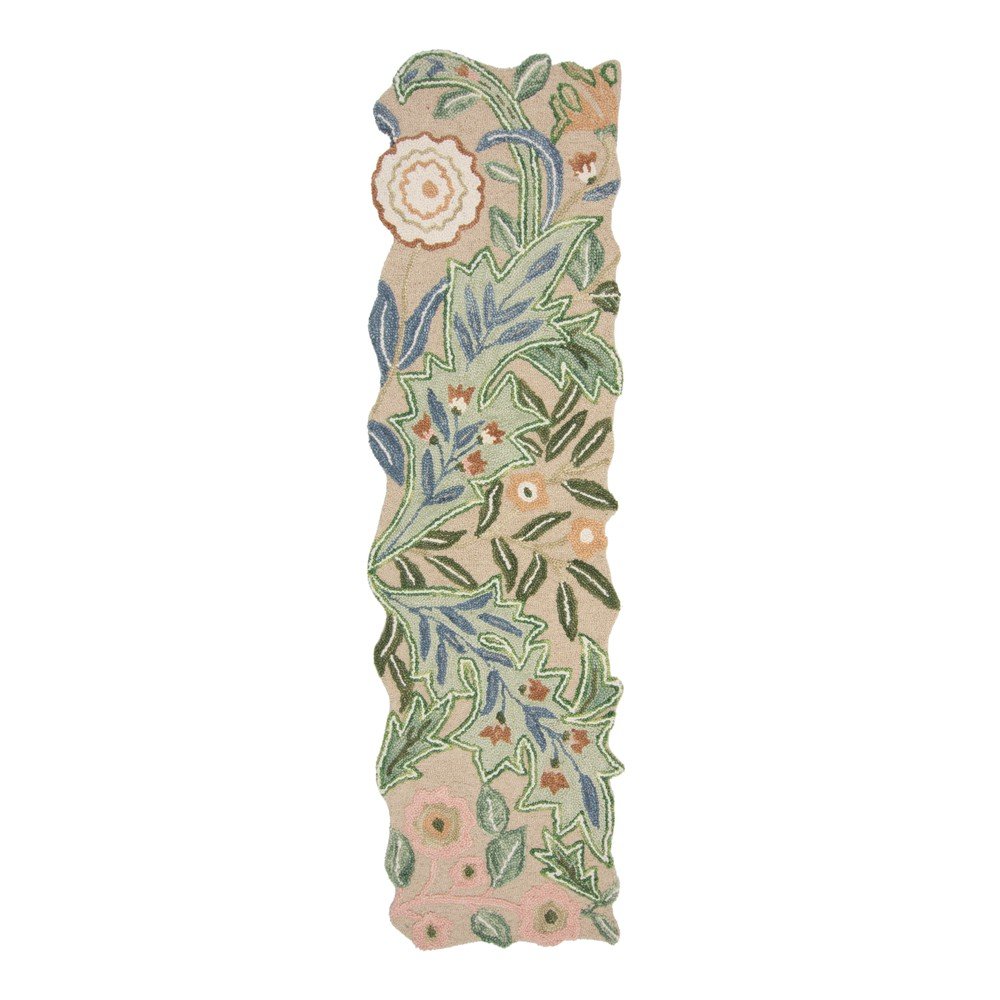 Ročno tkan volnen tekač Bryony Shaped Floral
