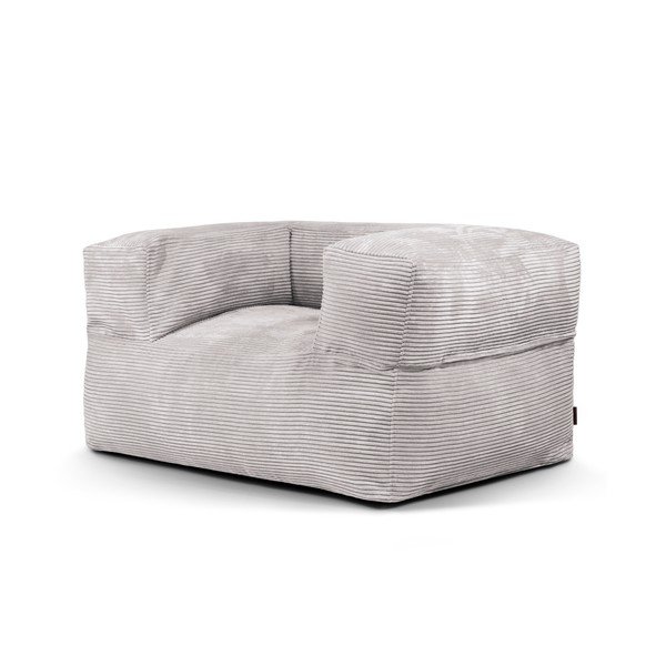 Svetlo siva vreča za sedenje iz rebrastega žameta MooG – SLOWDOWN