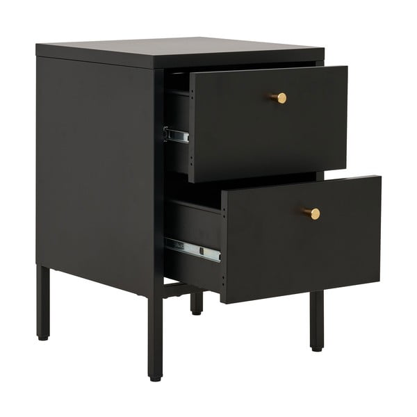 Črna kovinska nočna omarica Dalby – House Nordic-image-3