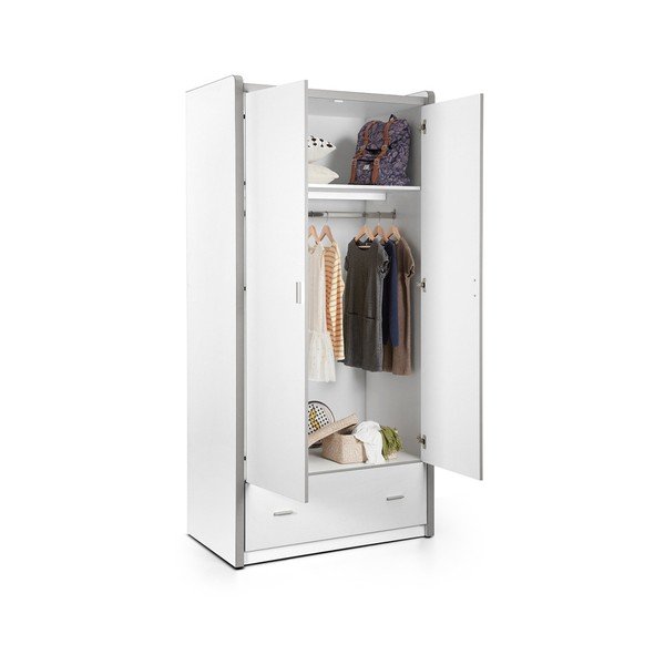 Bela garderobna omara Vipack Bonny, 202 x 96,5 cm-image-1
