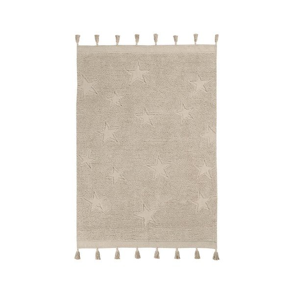Bež pralna ročno tkana bombažna otroška preproga 120x175 cm Hippy Stars Natural – Lorena Canals