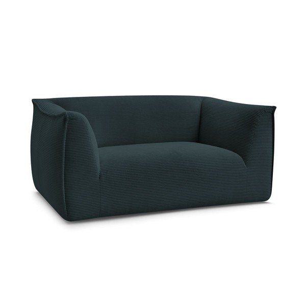 Temno modra sedežna garnitura iz rebrastega žameta 170 cm Giorgia – Bobochic Paris-image-2