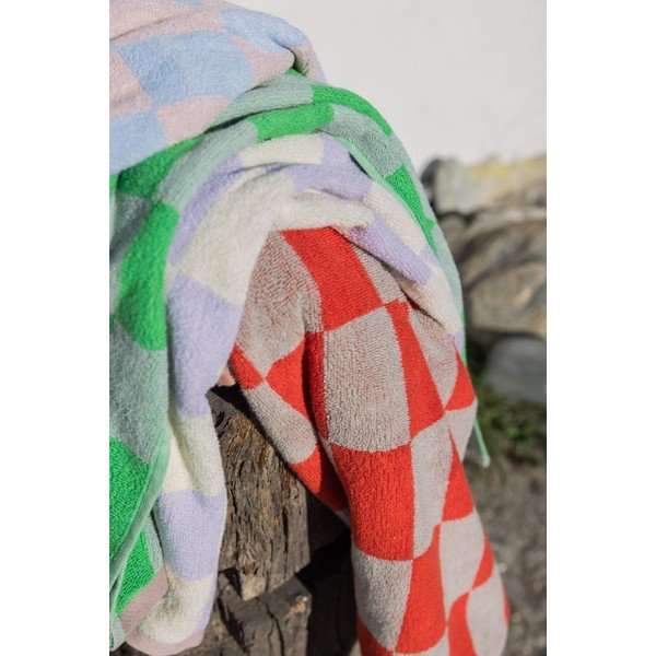 Oranžno-bež frotirna brisača iz organskega bombaža 50x90 cm Retro – Mette Ditmer Denmark-image-1