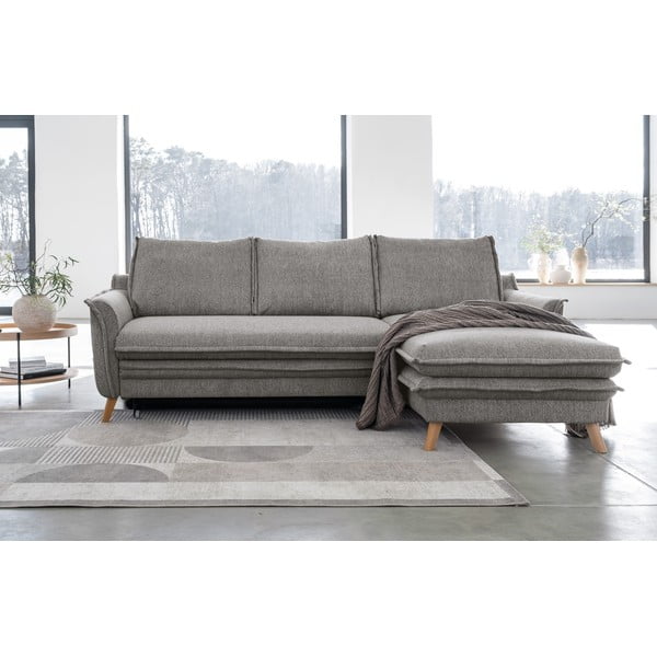 Siva raztegljiva kotna sedežna garnitura (desni kot) Charming Charlie – Miuform-image-1