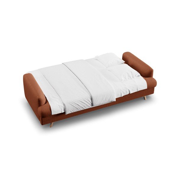 Raztegljiva/s prostorom za shranjevanje sedežna garnitura v barvi terakote 233 cm Naomi – Micadoni -image-3