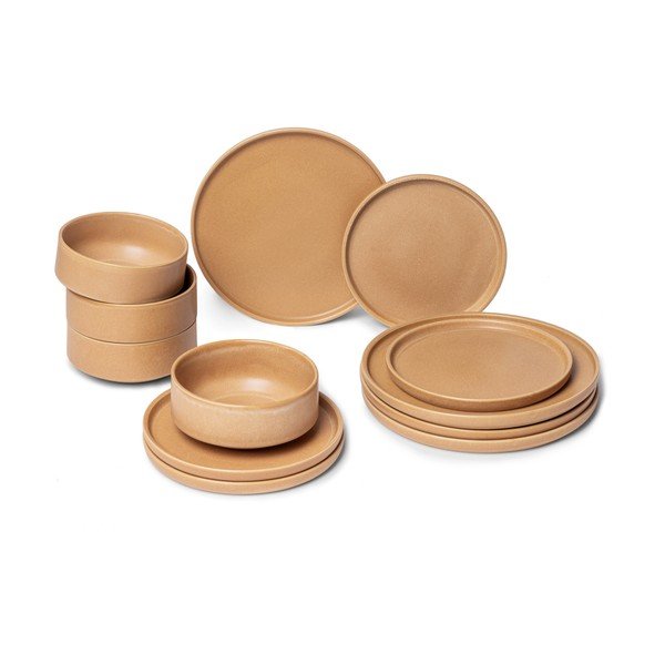 12-delni opečnato oranžni lončeni set posode Bonami Selection Malia