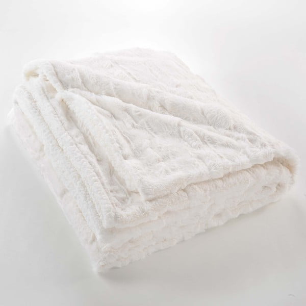 Kremno bela odeja iz mikropliša 180x220 cm Foxy – douceur d'intérieur