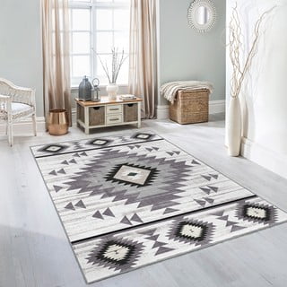 Svetlo siva pralna preproga 160x230 cm Ethnic Geo – Mila Home