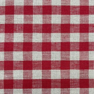 Rdeča lanena okrogla preproga za pod jelko ø 125 cm Red Gingham – Linen Tales