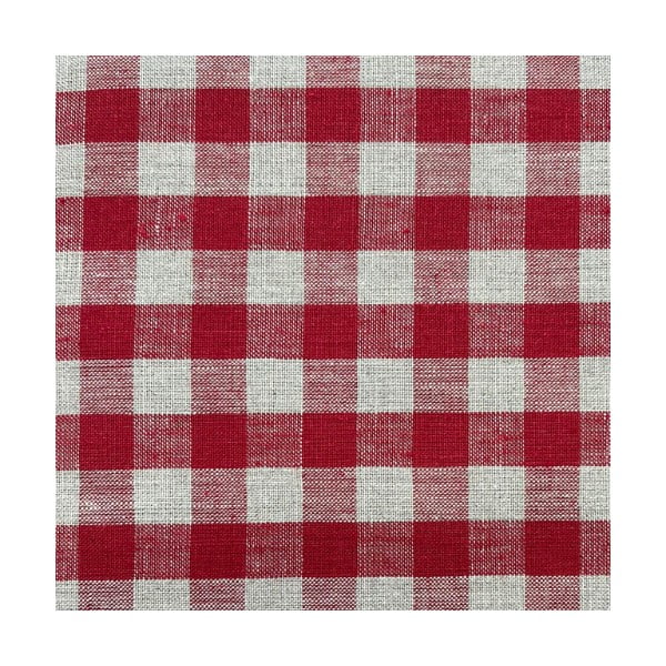 Rdeča lanena okrogla preproga za pod jelko ø 125 cm Red Gingham – Linen Tales-image-1