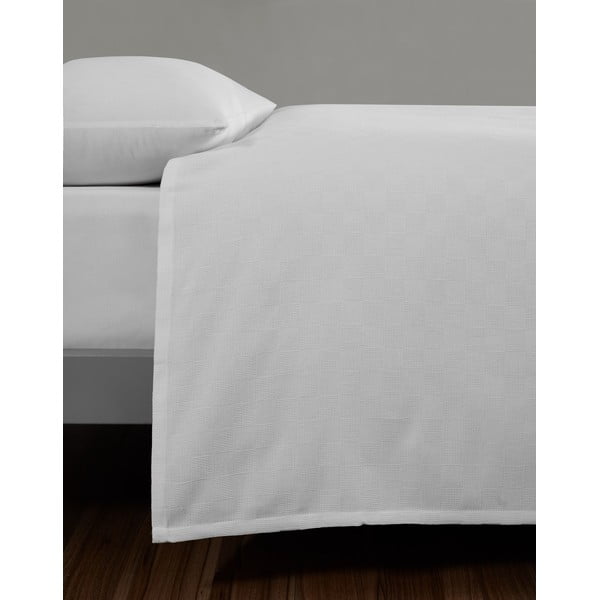 Belo bombažno pregrinjalo za zakonsko posteljo 200x230 cm Plain – Mijolnir-image-3