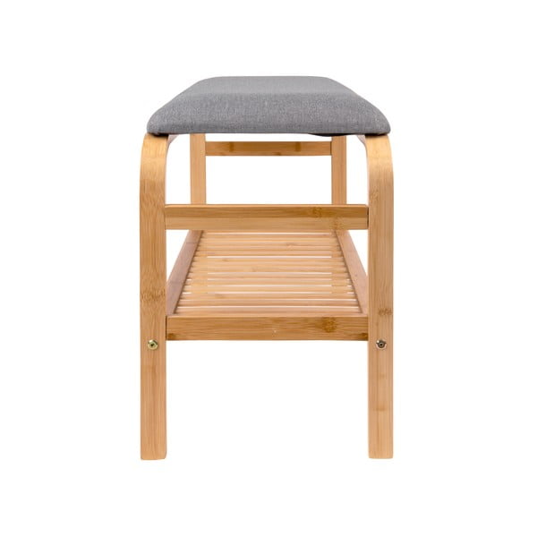 Bambusova omarica za čevlje s klopjo v naravni barvi Dure – Leitmotiv-image-1