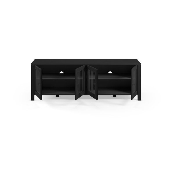 Črna TV omarica iz masivnega bora 150x50x40 cm Alessandra – Marckeric-image-3