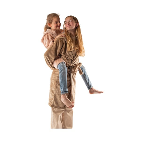 Rjav otroški kopalni plašč iz mikropliša velikosti 134-140 Delux – Tiseco Home Studio-image-2