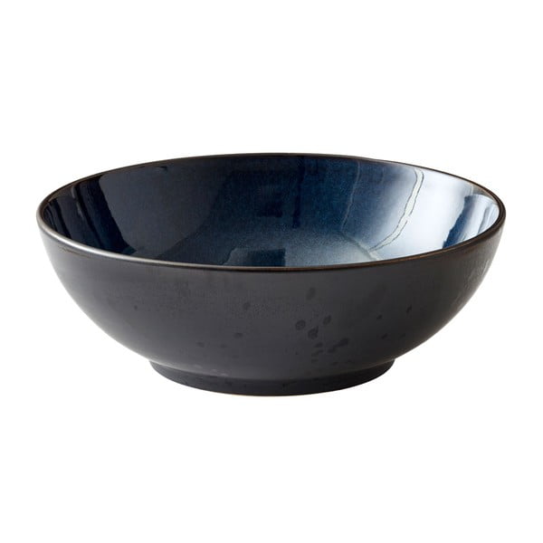 Črno-modra lončena skleda za solato Bitz Mensa, ø 30 cm