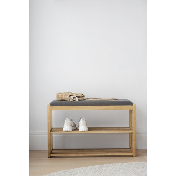 Omarica za čevlje iz masivnega hrasta s klopjo v naravni barvi Confetti – Rowico-image-3