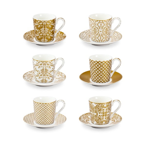 Porcelanaste skodelice v zlati barvi v kompletu 6 ks My Coffee – Tescoma