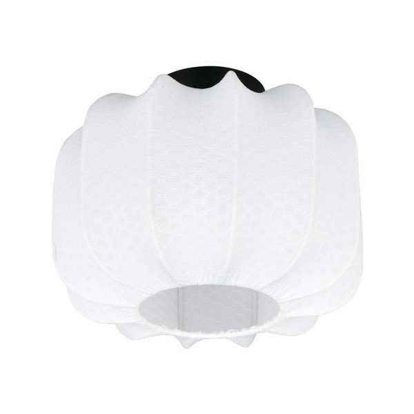 Bela kovinska stropna svetilka s tekstilnim senčilom ø 25 cm Madleine – Reality