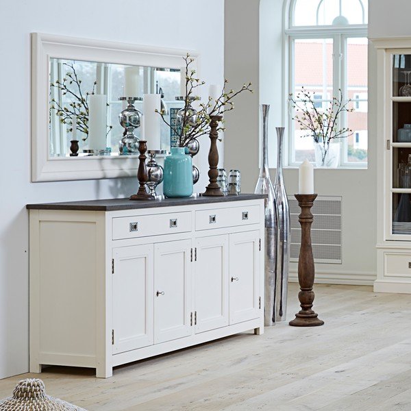 Bela komoda s štirimi vrati in 2 predaloma Canett Skagen Sideboard-image-1