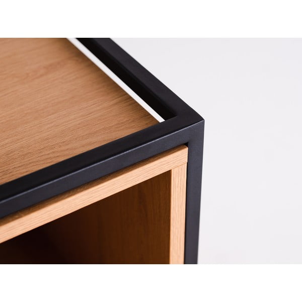 Črna knjižna omara v hrastovem dekorju 88x60 cm Skap - CustomForm-image-2